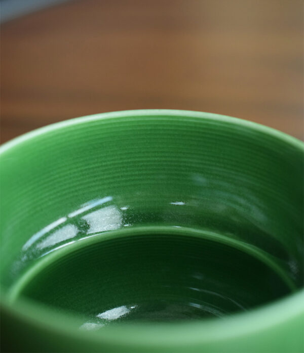 Jade green ceramic mug, smooth inner glaze, lightweight and translucent, perfect for enjoying coffee