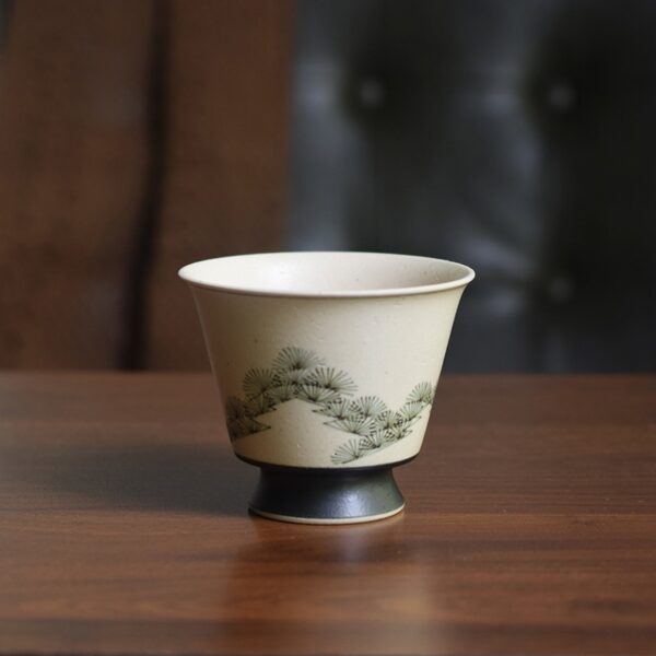 Handmade ceramic cup with underglaze, high-fired porcelain gift for business or special occasions