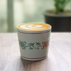 Enjoy handmade ceramic artistry with hand-painted Chanzhi pattern in minimalist style.