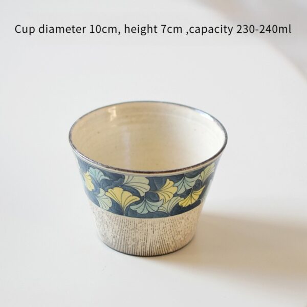 Japanese-style ceramic latte mug, diameter 10 cm, height 7 cm, capacity 230-240 ml, designed for a comfortable grip