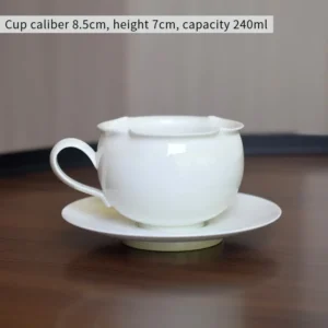 handmade-white-ceramic-coffee-cup-saucer-240ml-office-800×800 Handmade white ceramic coffee cup and saucer, ideal for office or business serving.